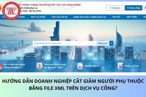 Hướng dẫn doanh nghiệp cắt giảm người phụ thuộc bằng file XML trên Dịch vụ công?