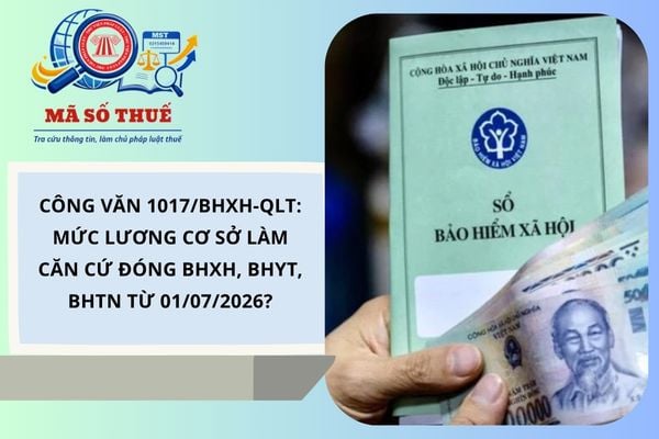 Công văn 1017/BHXH-QLT: Mức lương cơ sở làm căn cứ đóng BHXH, BHYT, BHTN từ 01/07/2026?