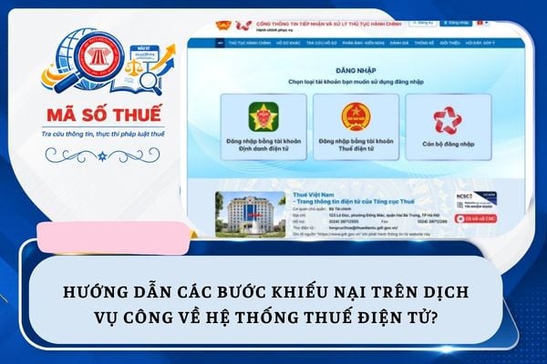 Hướng dẫn các bước khiếu nại trên Dịch vụ công về hệ thống thuế điện tử?