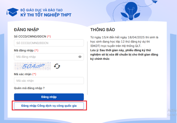 Cách đăng ký thi tốt nghiệp THPT trực tuyến năm 2025?