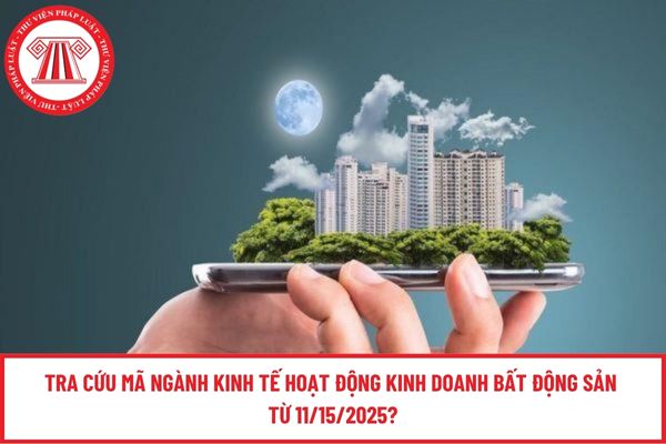Tra cứu mã ngành kinh tế hoạt động kinh doanh bất động sản từ 11/15/2025?