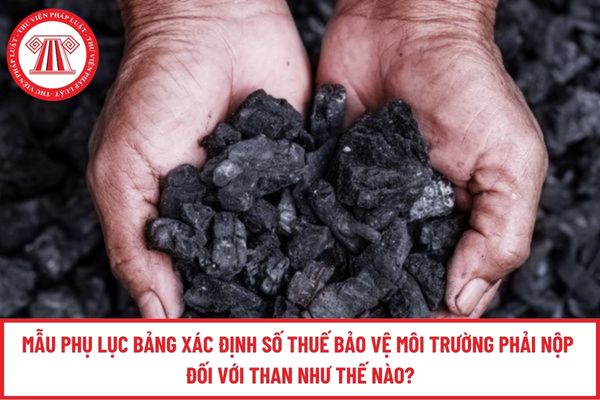 Mẫu Phụ lục bảng xác định số thuế bảo vệ môi trường phải nộp đối với than như thế nào?