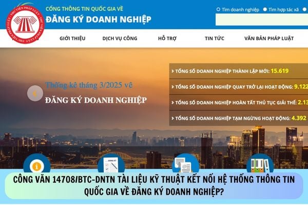 Công văn 14708/BTC-DNTN chia sẻ dữ liệu từ Hệ thống thông tin quốc gia về đăng ký doanh nghiệp, hộ kinh doanh?