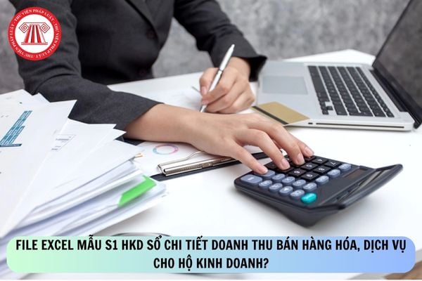 File excel mẫu S1 HKD sổ chi tiết doanh thu bán hàng hóa, dịch vụ cho hộ kinh doanh?