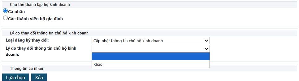 Hướng dẫn đăng ký thay đổi thông tin hộ kinh doanh trên hokinhdoanh ...