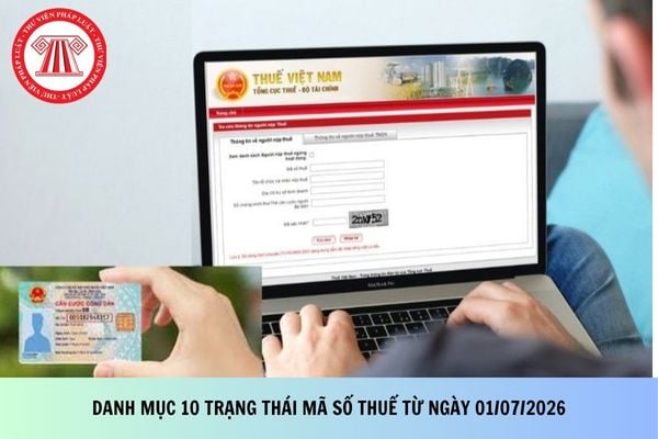 Danh mục 10 trạng thái mã số thuế từ ngày 01/07/2026 theo Thông tư 90?