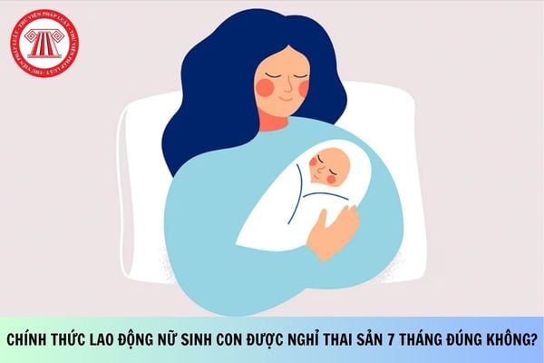 Chính thức lao động nữ sinh con được nghỉ thai sản 7 tháng đúng không?