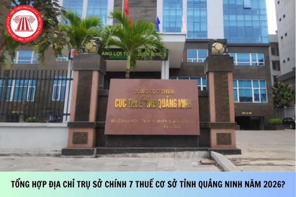Tổng hợp địa chỉ trụ sở chính 7 Thuế cơ sở tỉnh Quảng Ninh năm 2026?