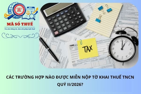 Các trường hợp nào được miễn nộp tờ khai thuế TNCN quý II/2026?
