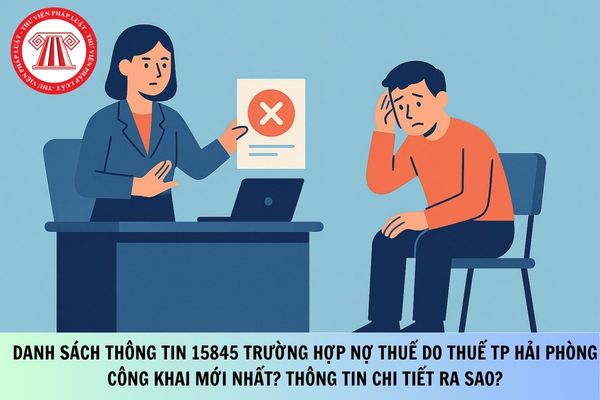 Danh sách thông tin 15845 trường hợp nợ thuế do Thuế TP Hải Phòng công khai mới nhất? Thông tin chi tiết ra sao?