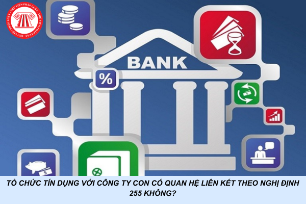 Tổ chức tín dụng với công ty con có quan hệ liên kết theo Nghị định 255 không?
