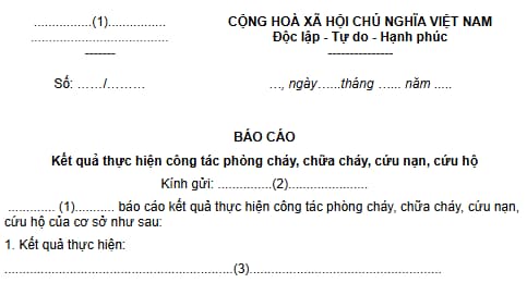 Mẫu PC04 mẫu báo cáo kết quả thực hiện công tác phòng cháy, chữa cháy, cứu nạn, cứu hộ mới nhất hiện nay?