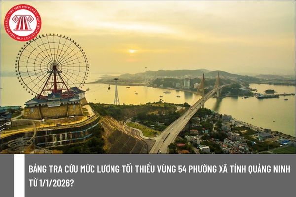 Bảng tra cứu mức lương tối thiểu vùng 54 phường xã tỉnh Quảng Ninh từ 1/1/2026?