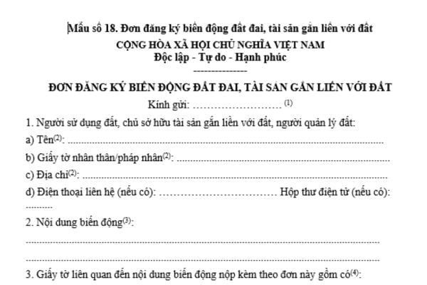 Mẫu đơn xin cấp đổi, cấp lại sổ đỏ năm 2025