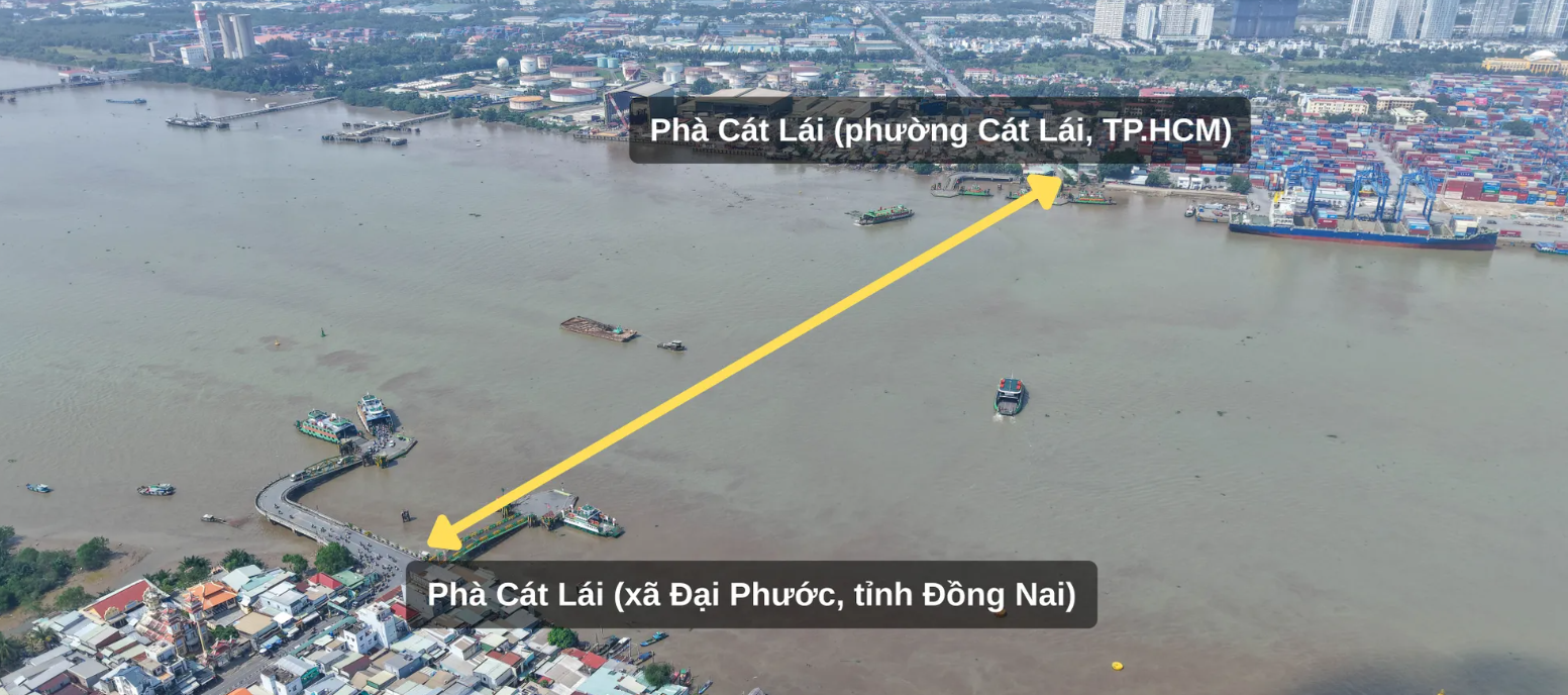 Toàn cảnh khu vực xây dựng cầu Cát Lái kết nối TPHCM và Đồng Nai 