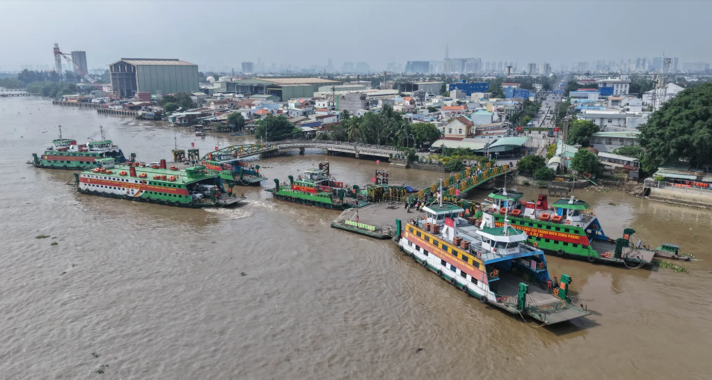 Toàn cảnh khu vực xây dựng cầu Cát Lái kết nối TPHCM và Đồng Nai 