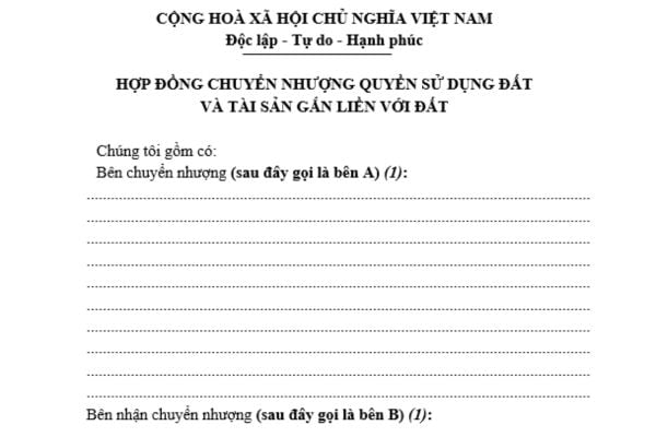 Mẫu hợp đồng mua bán đất mới nhất 2026