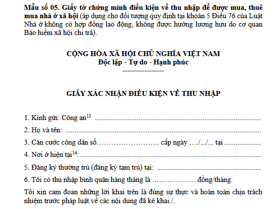 Mẫu số 05 Thông tư 32/2025/TT-BXD