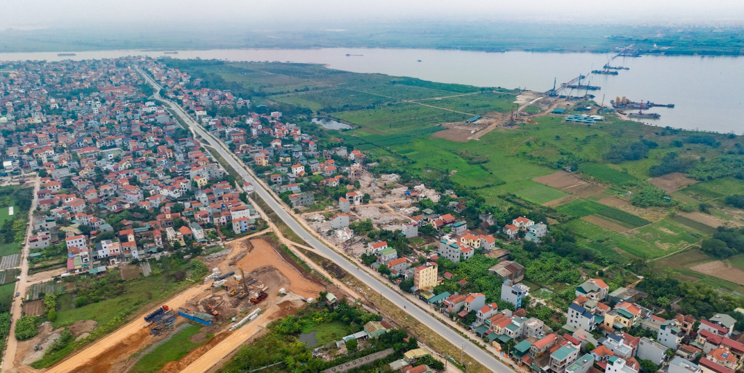Toàn cảnh khu vực xây dựng siêu dự án đại lộ cảnh quan sông Hồng