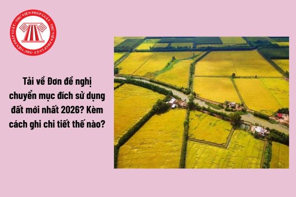 Tải về Đơn đề nghị chuyển mục đích sử dụng đất mới nhất 2026? Kèm cách ghi chi tiết thế nào?