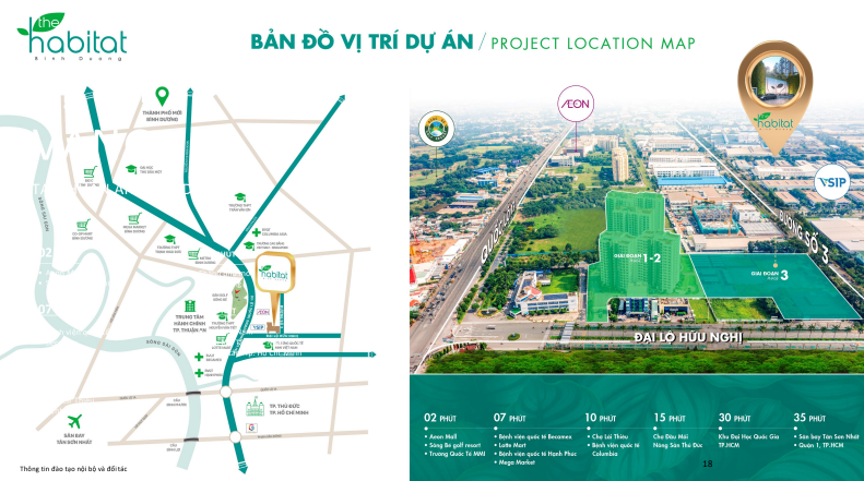 Bản đồ vị trí dự án The Habitat Bình Dương