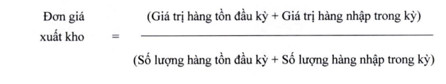 Đơn giá xuất kho được tính riêng cho từng loại vật liệu, dụng cụ, sản phẩm, hàng hóa