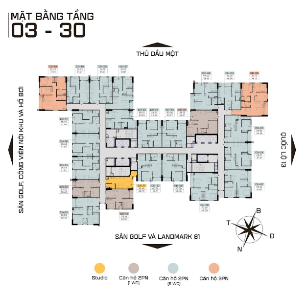Mặt bằng Diamond Boulevard tầng 3 -30