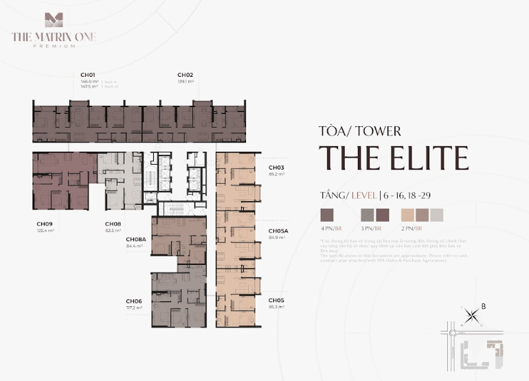 Mặt bằng tầng The Elite