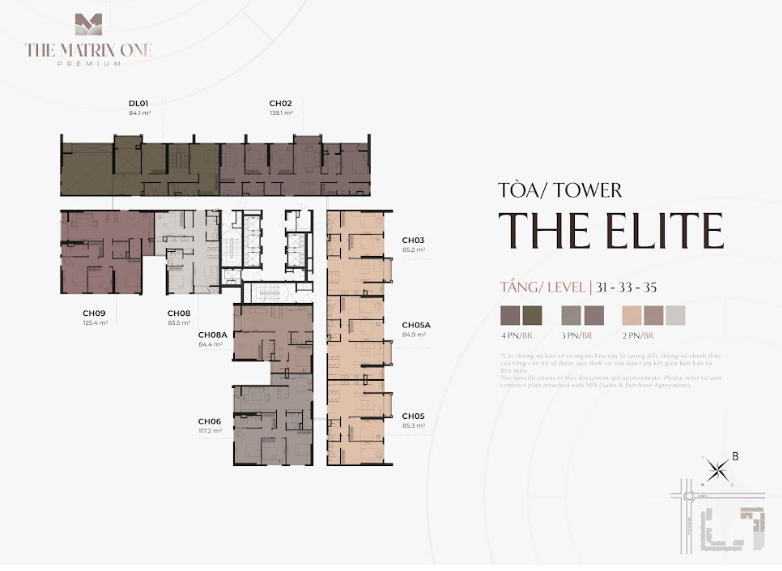 Mặt bằng tầng The Elite
