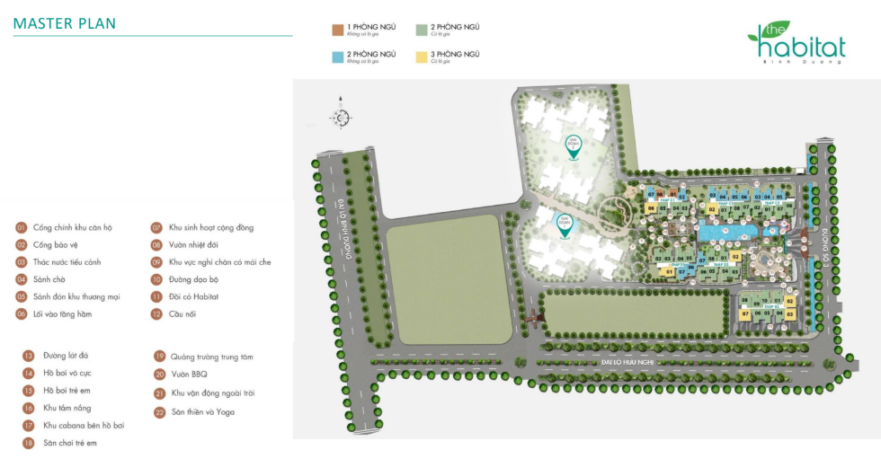 Mặt bằng tổng thể The Habitat Bình Dương