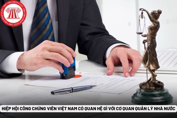 Hiệp hội công chứng viên Việt Nam có quan hệ gì với cơ quan quản lý nhà nước