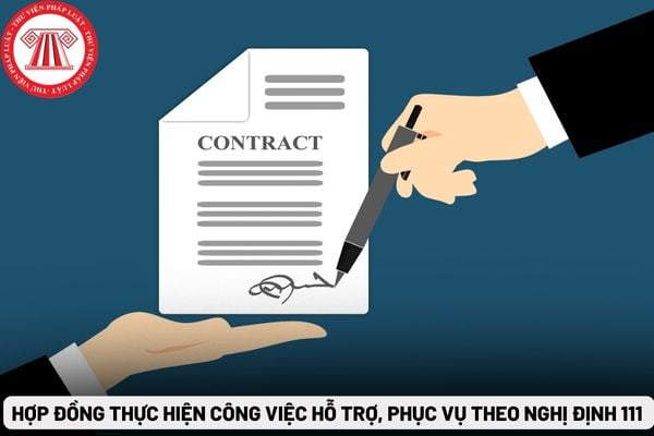 Hợp đồng thực hiện công việc hỗ trợ, phục vụ theo Nghị định 111