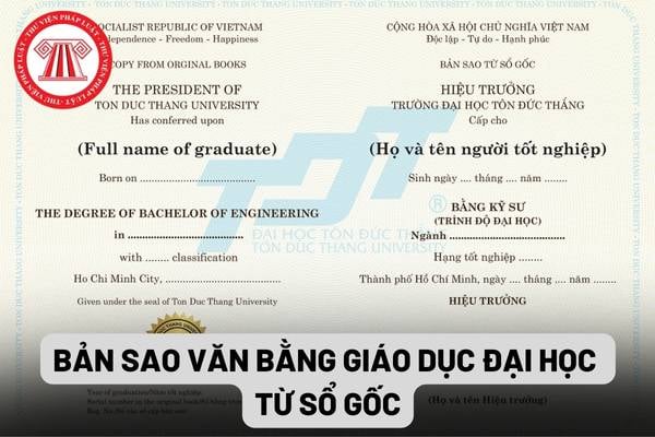 Bản sao văn bằng giáo dục đại học từ sổ gốc