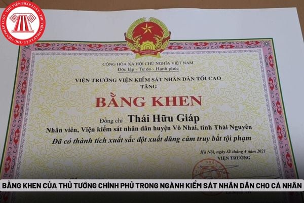 Bằng khen của Thủ tướng Chính phủ trong ngành Kiểm sát nhân dân cho cá nhân