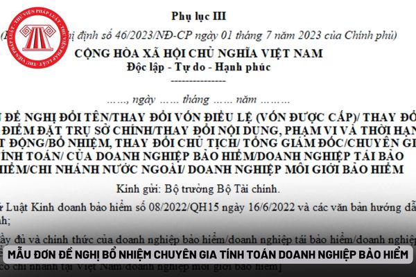 Bổ nhiệm Chuyên gia tính toán doanh nghiệp bảo hiểm