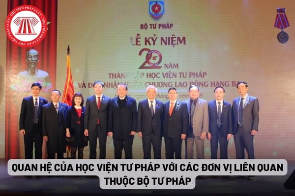 Quan hệ của Học viện Tư pháp với các đơn vị liên quan thuộc Bộ Tư pháp