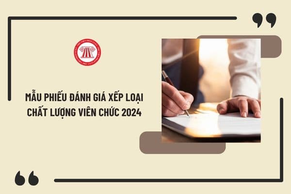 Mẫu phiếu đánh giá xếp loại chất lượng viên chức 2024 mới nhất? Hướng dẫn viết phiếu đánh giá xếp loại chất lượng viên chức 2024 chi tiết? 