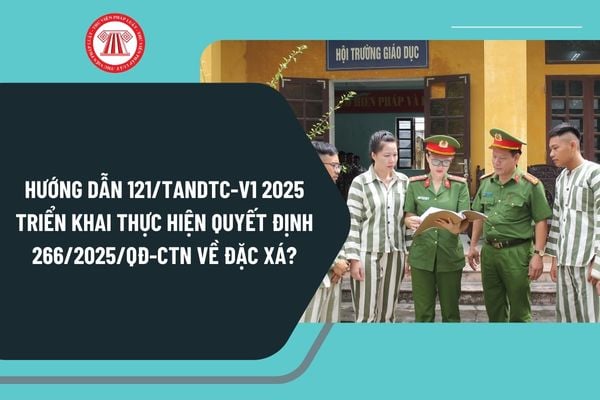 Hướng dẫn 121/TANDTC-V1 2025 triển khai thực hiện Quyết định 266/2025/QĐ-CTN về đặc xá như thế nào?