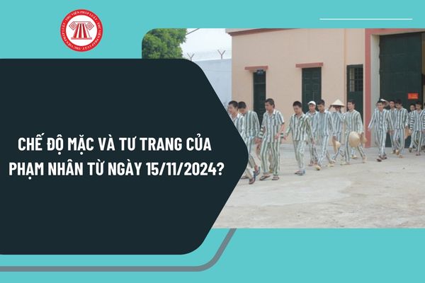 Chế độ mặc và tư trang của phạm nhân từ ngày 15/11/2024 như thế nào? Chế độ ăn đối với phạm nhân ra sao?