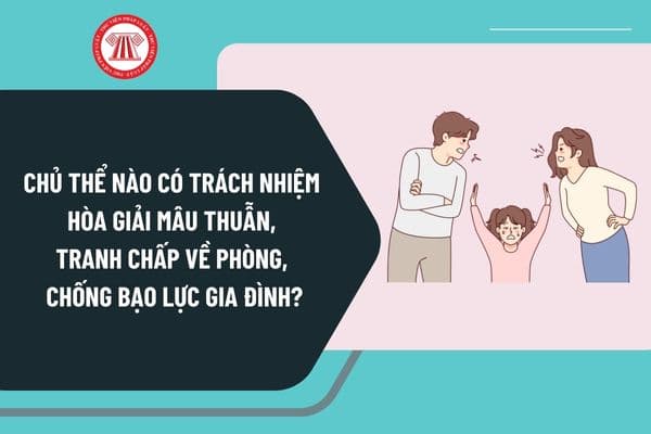 Chủ thể nào có trách nhiệm hòa giải mâu thuẫn, tranh chấp về phòng, chống bạo lực gia đình theo Luật Phòng, chống bạo lực gia đình?