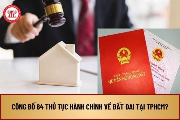 Công bố 64 thủ tục hành chính về đất đai tại TPHCM từ ngày 28/8/2024 gồm những thủ tục nào?