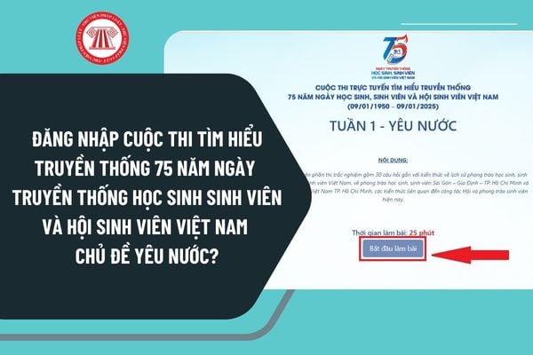 Hướng dẫn đăng nhập Cuộc thi tìm hiểu truyền thống 75 năm Ngày truyền thống học sinh sinh viên và hội sinh viên Việt Nam Chủ đề yêu nước?