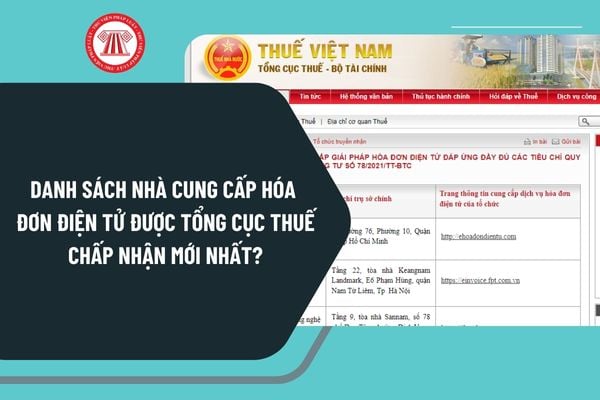 Danh sách nhà cung cấp hóa đơn điện tử được Tổng cục thuế chấp nhận mới nhất? Định dạng hóa đơn điện tử thế nào?