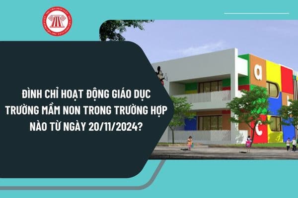 Đình chỉ hoạt động giáo dục trường mầm non trong trường hợp nào từ ngày 20/11/2024 theo Nghị định 125?