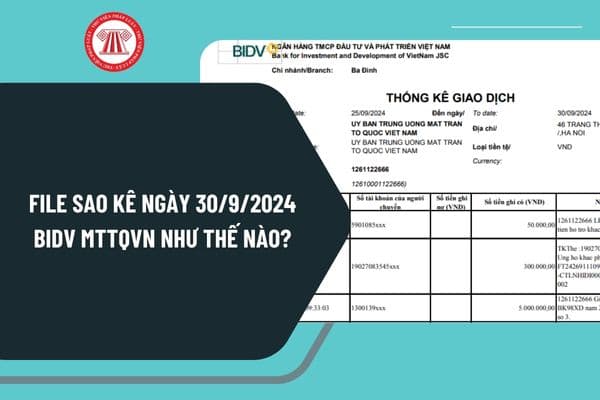 File sao kê ngày 30 9 BIDV MTTQVN như thế nào? Tải File sao kê từ ngày 25 9 đến ngày 30 9 BIDV ở đâu?