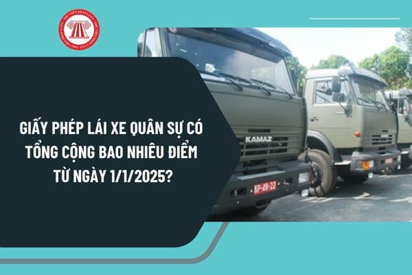 Giấy phép lái xe quân sự có tổng cộng bao nhiêu điểm từ 1/1/2025? Quy định về Điểm của Giấy phép lái xe quân sự thế nào?