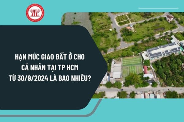 Hạn mức giao đất ở cho cá nhân tại TP HCM từ 30/9/2024 là bao nhiêu? Giao đất không thu tiền sử dụng đất quy định thế nào?