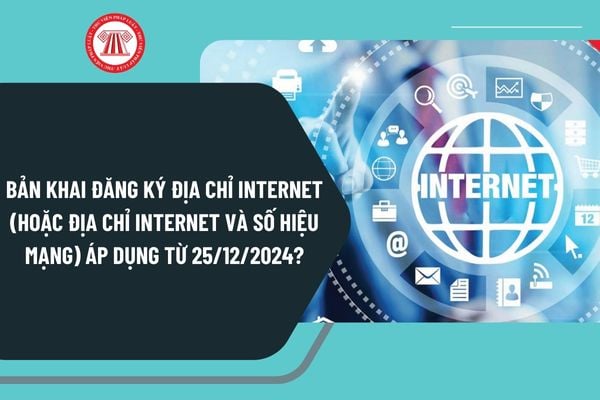 Bản khai đăng ký địa chỉ Internet (hoặc địa chỉ Internet và số hiệu mạng) áp dụng từ ngày 25/12/2024 như thế nào?