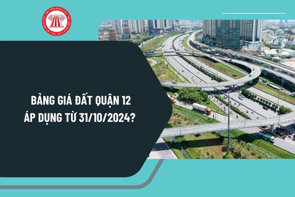 Bảng giá đất Quận 12 2024 TPHCM từ ngày 31 tháng 10 năm 2024? Giá đất Quận 12 mới giá đường nào thấp nhất?