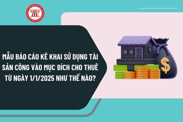 Mẫu báo cáo kê khai sử dụng tài sản công vào mục đích cho thuê từ ngày 1/1/2025 như thế nào?